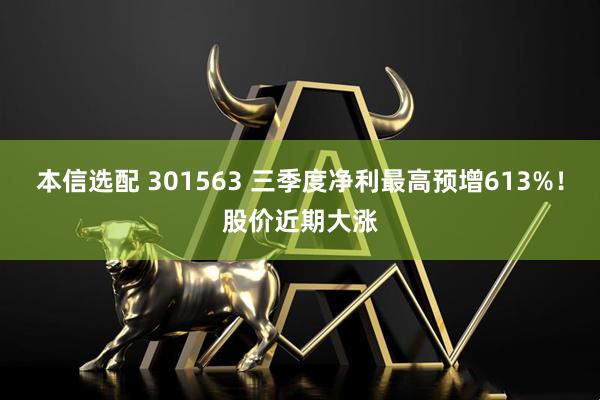 本信选配 301563 三季度净利最高预增613%！股价近期大涨