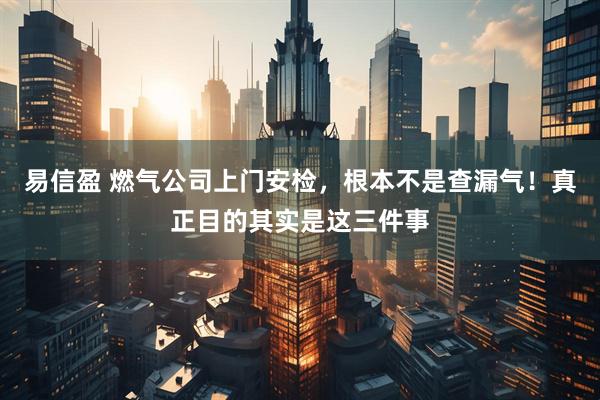 易信盈 燃气公司上门安检，根本不是查漏气！真正目的其实是这三件事